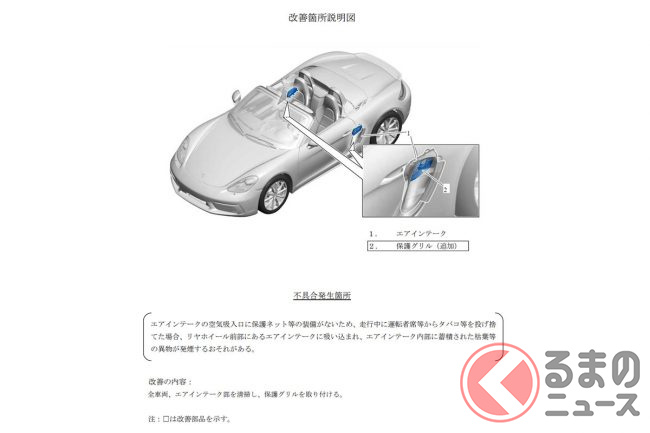 国土交通省 自動車改善対策 届出番号 外-0557-0「改善箇所説明図」より抜粋