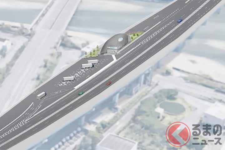 泉大津大型専用PAの全体イメージ(画像:阪神高速)