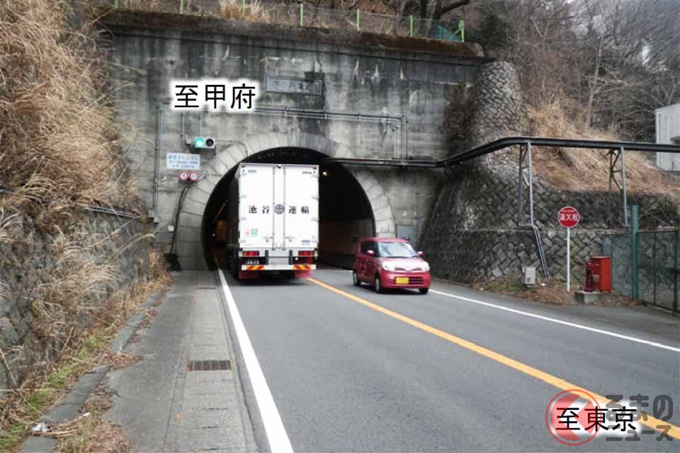 国道20号の新笹子トンネル（画像：国土交通省関東地方整備局）