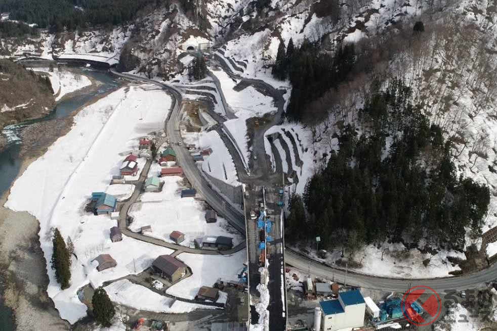 国道158号「大野油坂道路」大野東~和泉間の工事状況(画像:国土交通省近畿地方整備局福井河川国道事務所)