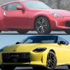 日産 Z34型フェアレディZ(下:2022年発売予定の新型モデル)