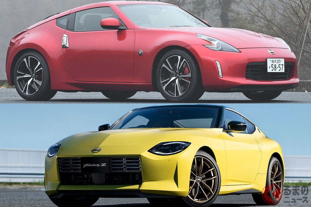 日産 Z34型フェアレディZ(下:2022年発売予定の新型モデル)