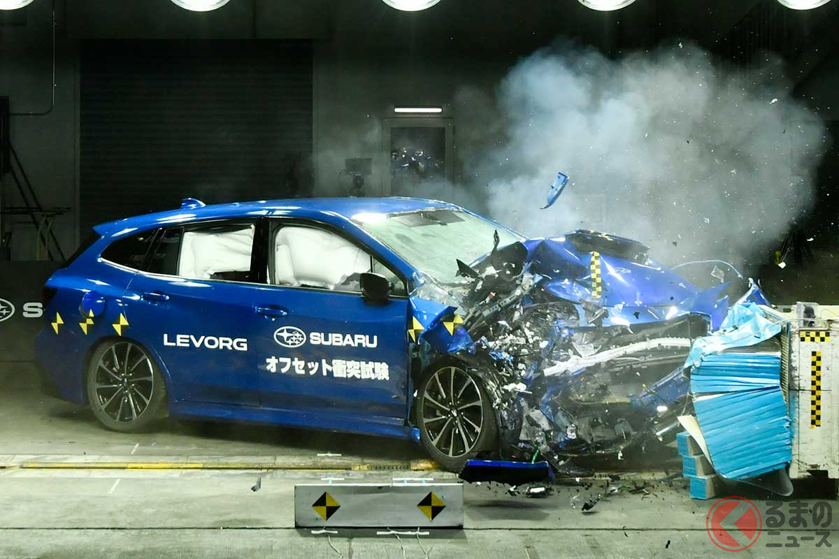 国産車でもっとも高い安全性が認められたスバル「レヴォーグ」のオフセット衝突実験