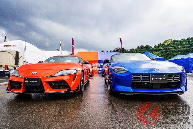 夢の新型2ショット実現 赤い Grスープラ 青い フェアレディz お披露目 Zには負けませんから の勝負がアツい くるまのニュース 夢の新型2ショット実現 赤い Grスープラ 青い フェアレディz お披露目 Zには負けませんから の勝負がアツい くるまのニュース