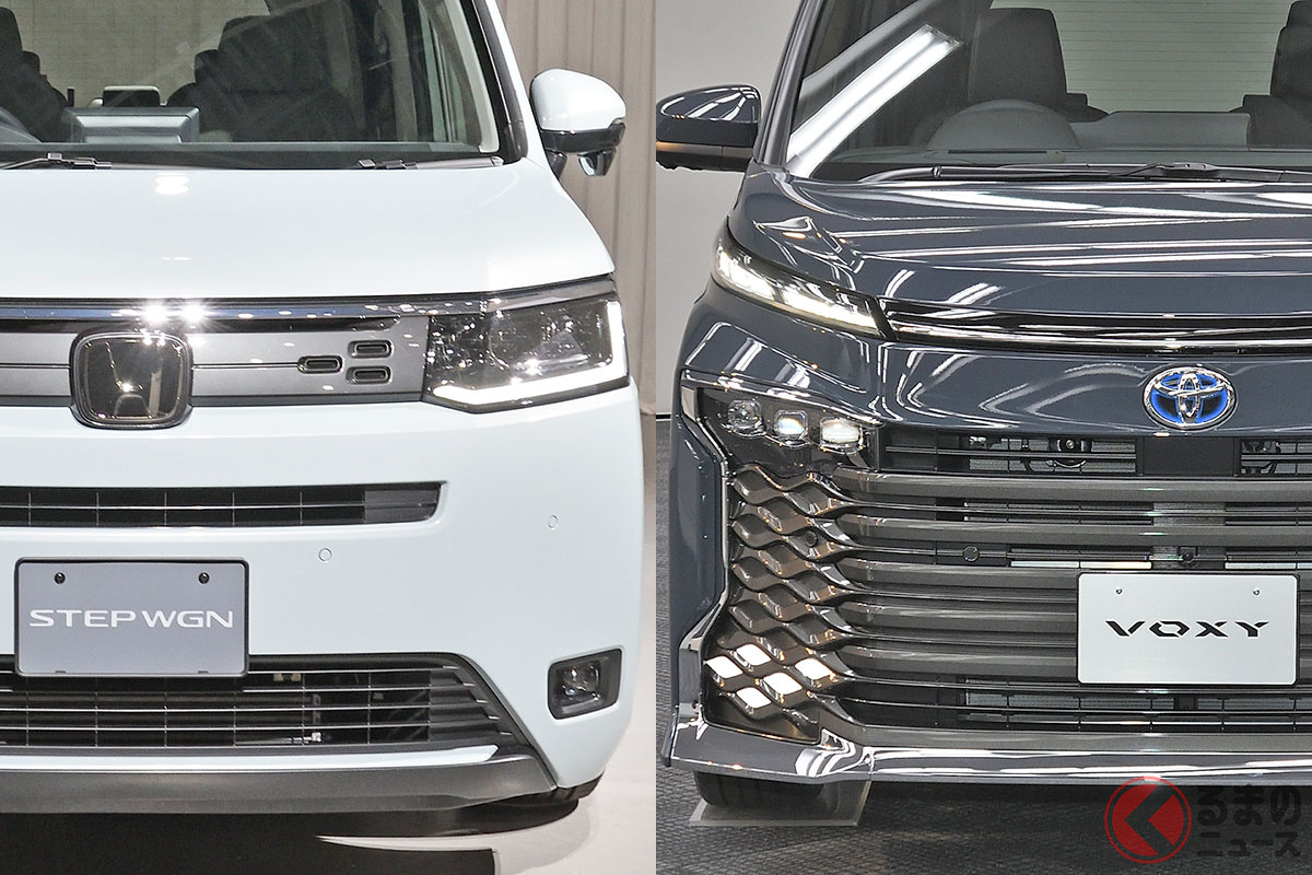 右はトヨタ「ヴォクシー」、左はライバル車種のひとつ、ホンダ「ステップワゴン」