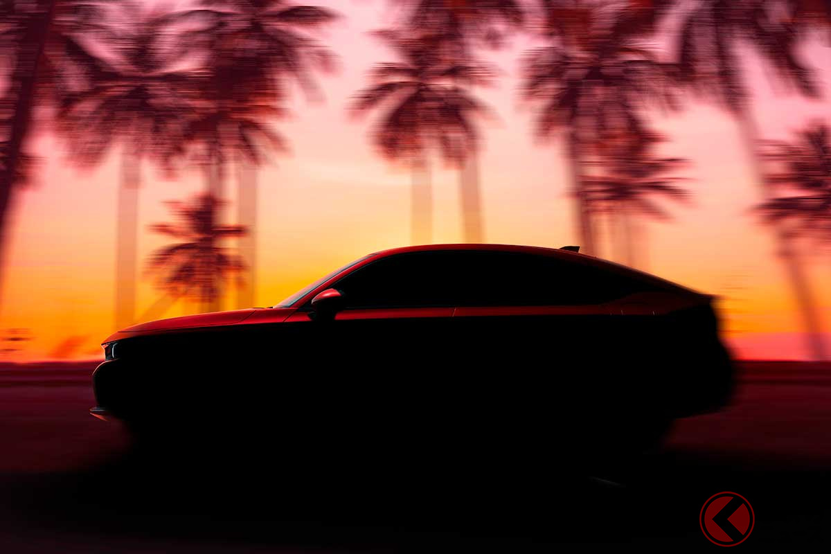 ホンダ新型「シビックハッチバック」のシルエット