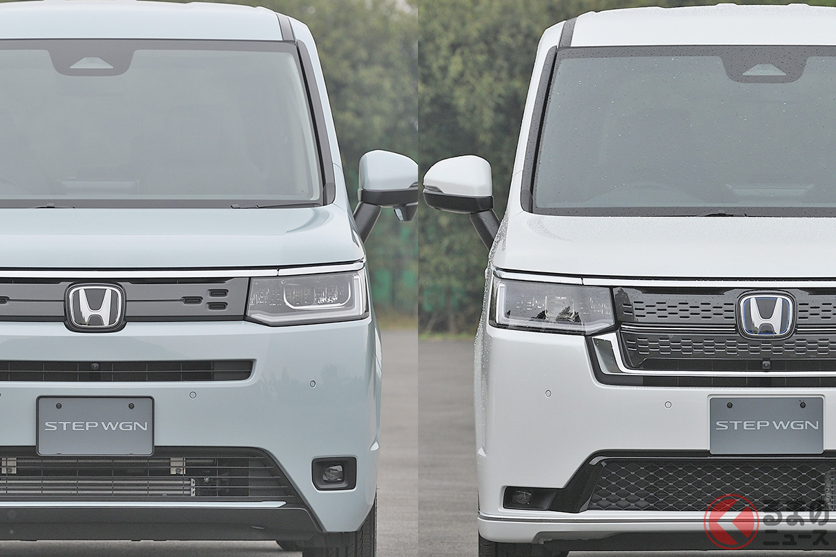 ホンダ 新型ステップワゴンの2ラインナップ:(左)「ステップワゴン AIR(エアー)/(右)「ステップワゴン SPADA(スパーダ)」