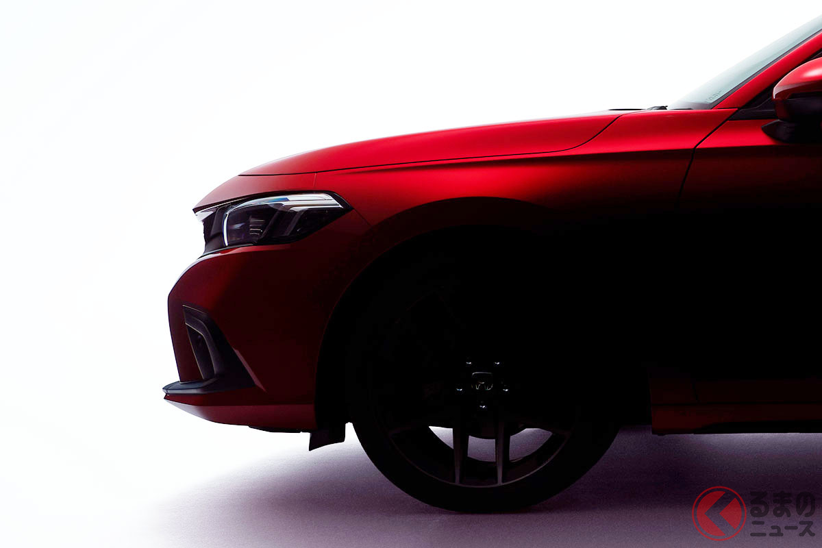 ホンダが公開した新型「シビック」(ハッチバック)のティザー画像