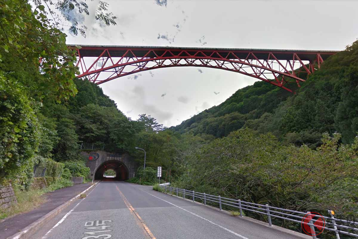 国道314号「奥出雲おろちループ」の三井野大橋((C)Google)