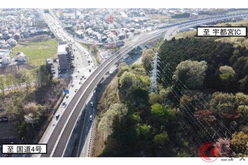 国道119号「上戸祭立体」の状況(画像:栃木県)