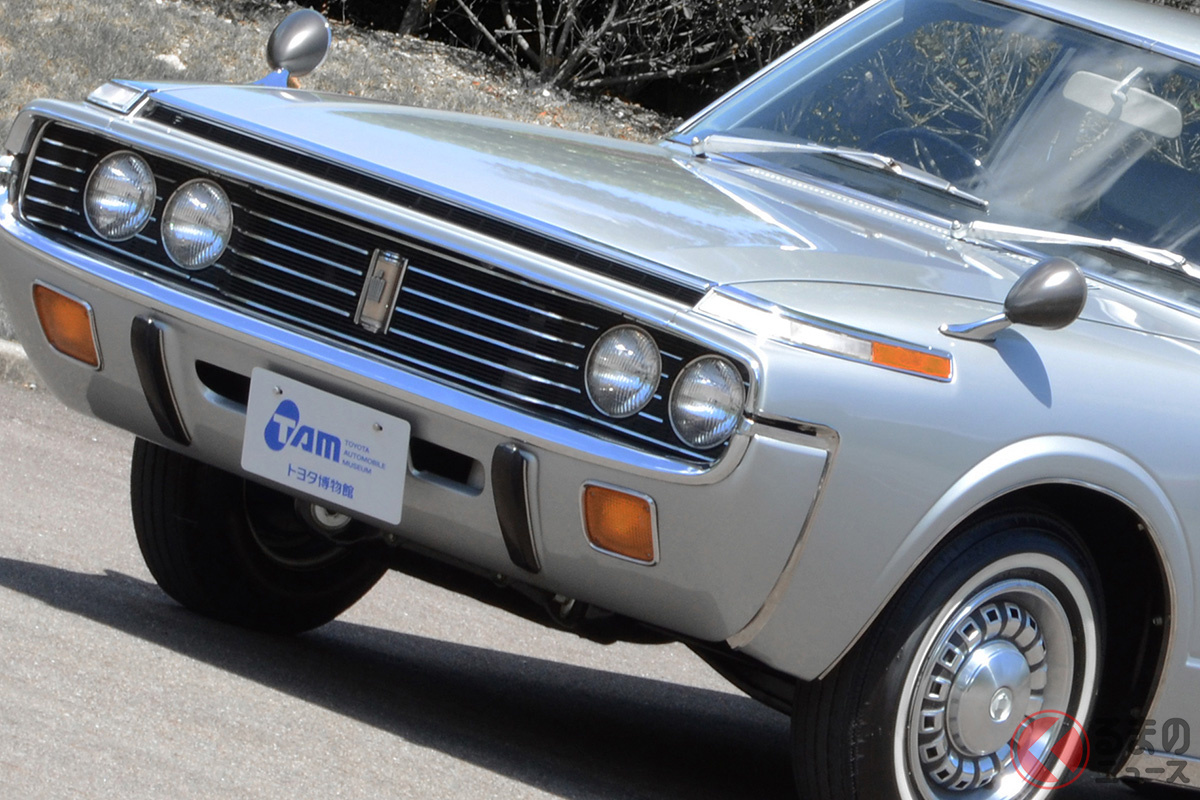 「クジラクラウン」の愛称でも知られ、スピンドルシェープ(紡錘形)の斬新なデザインがいまも話題を呼んでいる4代目のトヨタ「クラウン」(1971-1974)