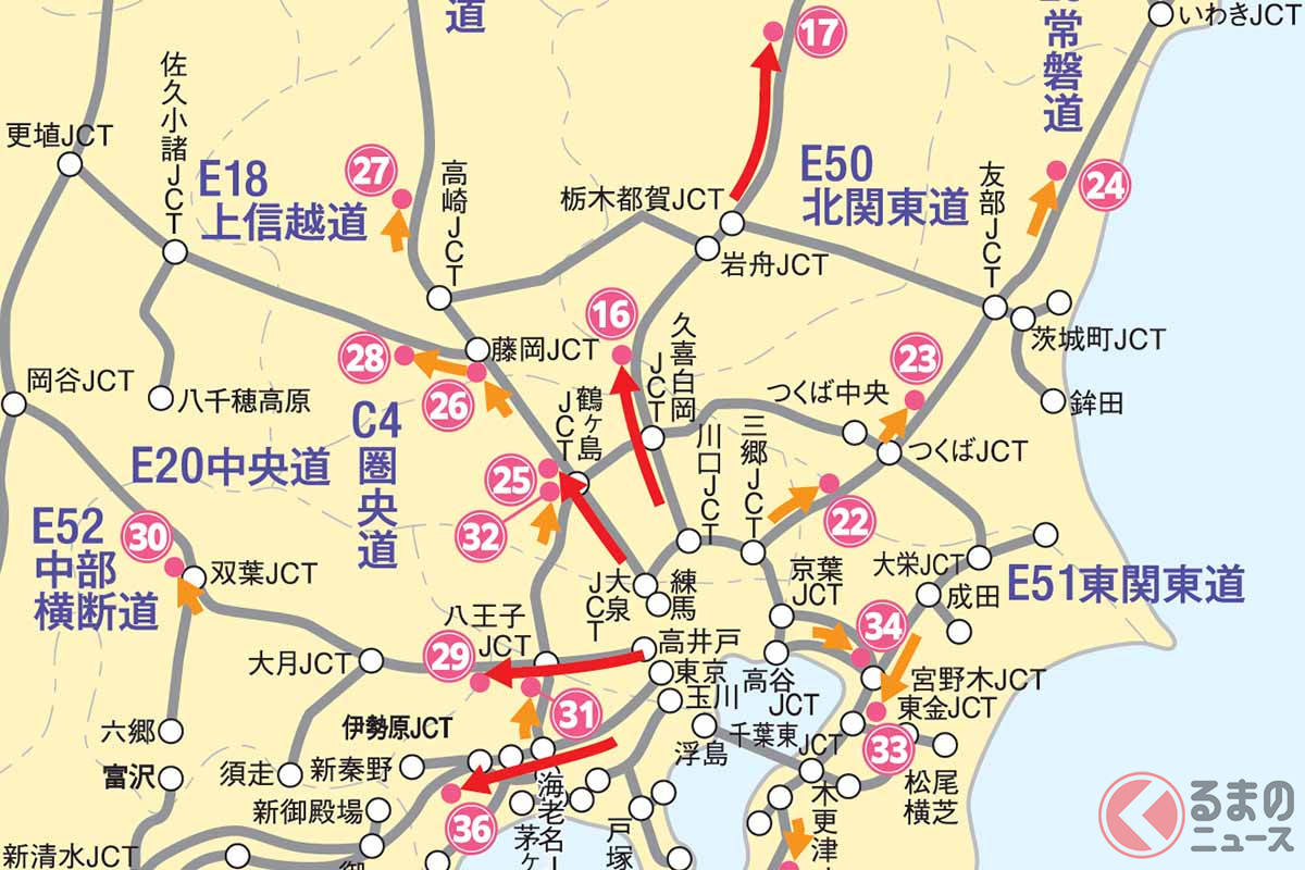 2022年お盆期間の渋滞予測が発表された（画像：NEXCO中日本）