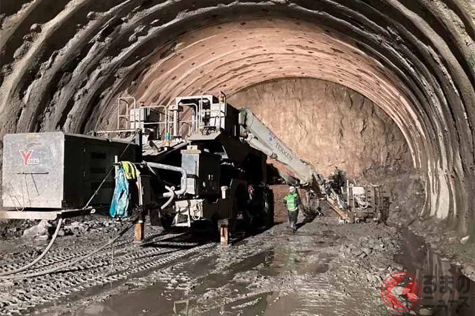 国道158号「大野油坂道路」和泉トンネル(仮称)での掘削の様子(画像:国土交通省近畿地方整備局福井河川国道事務所)