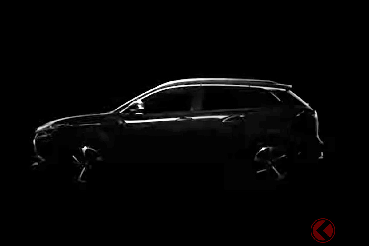 「【カローラシリーズ】TVCM 進化の軌跡 篇」でチラ見せされたカローラSUVと見られるティザー(画像:トヨタチャンネル)