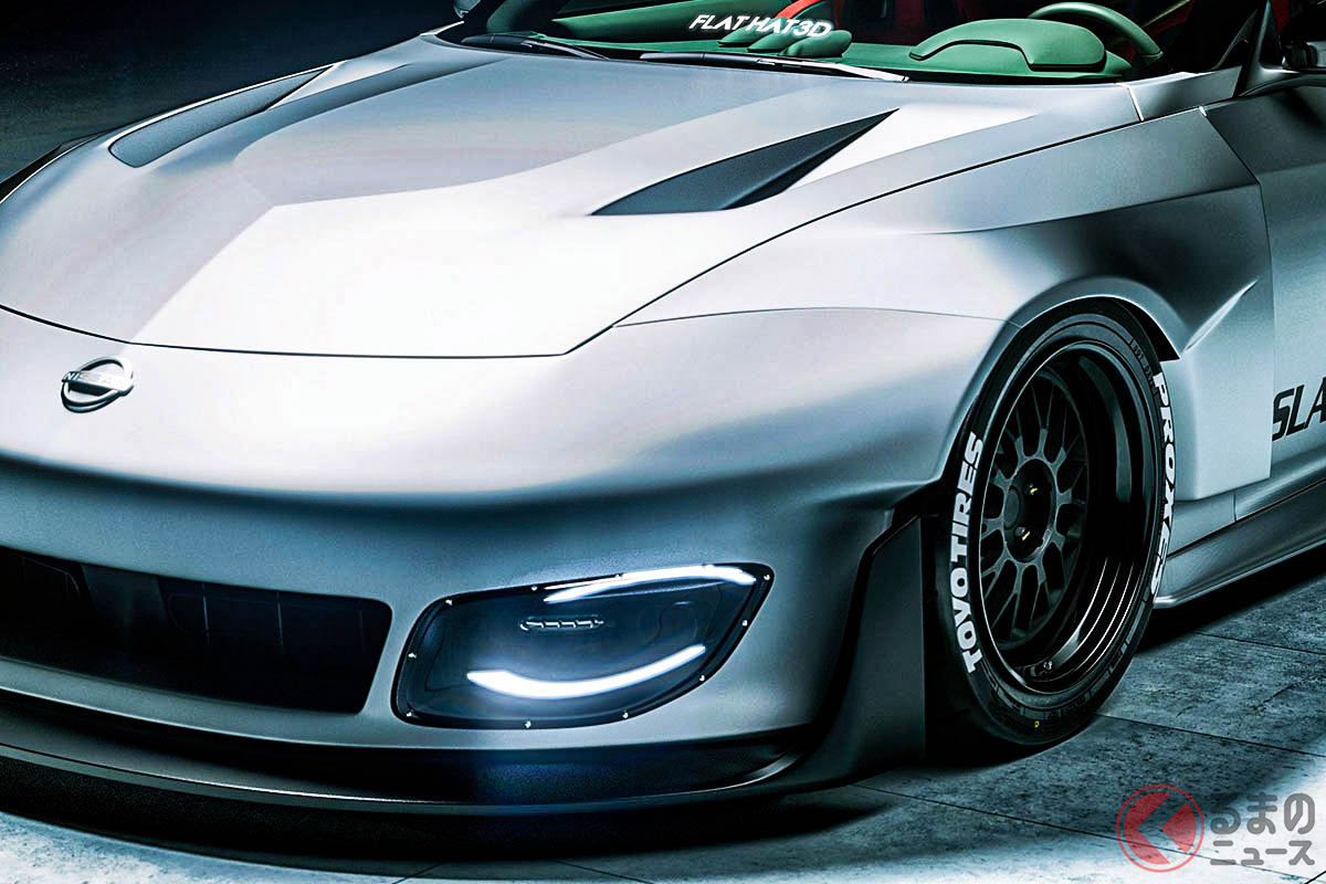 日産新型「フェアレディZ」をスラントノーズ仕様にしたレンダリング(photo:FLAT HAT 3D Studio)