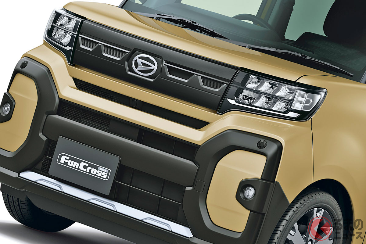 いま流行りのクロスオーバーSUVテイストを内外装に与えたダイハツの新ジャンル軽スーパーハイトワゴン、新型「タント ファンクロス」