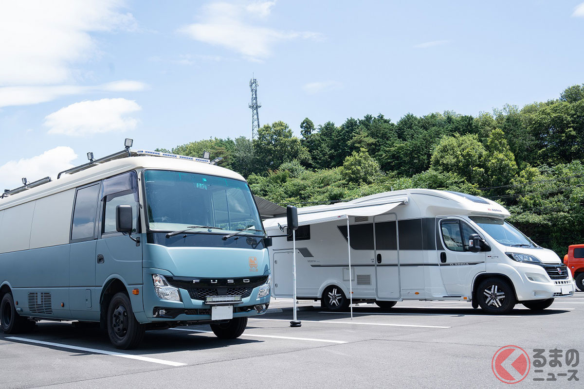 大きなキャンピングカーでも利用可能! 写真は埼玉県飯能市に2022年8月オープンした最新のRVパーク「メッツァRVパーク」