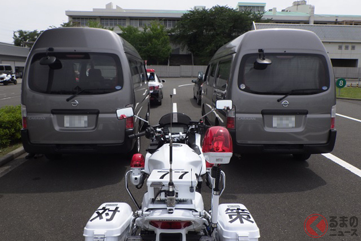 バイクすり抜けは危険です! 神奈川県警の啓発する投稿が話題 画像:神奈川県警察本部交通部交通総務課(@kpp_koutuu)