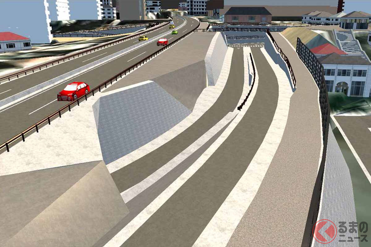 戸塚警察署交差点立体化のランプ部イメージ(画像:国土交通省関東地方整備局横浜国道事務所)