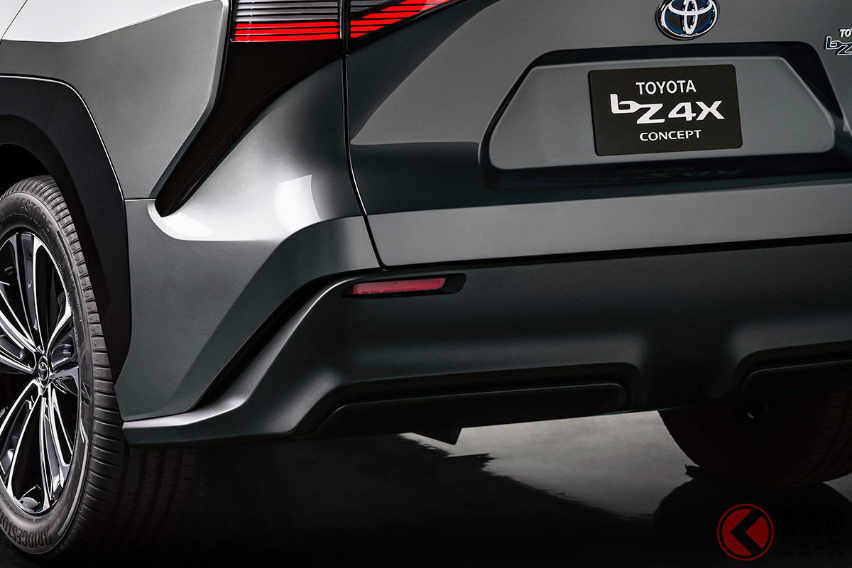 EVになればマフラーは不要だが、、、デザインとしては残らないのか?(画像はToyota_bZ4X_Concept)