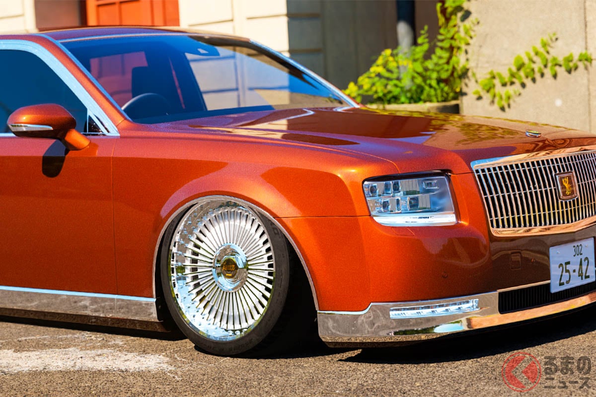 トヨタ最上級セダン「センチュリー」の車高を下げたカスタム仕様のレンダリング(Photo:Dorifuto Visuals)