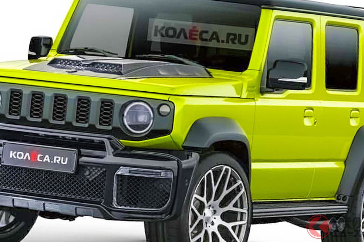 スズキ「ジムニーシエラ」の5ドア仕様を予想したうえで、カスタムを施したレンダリング(photo:kelsonik)