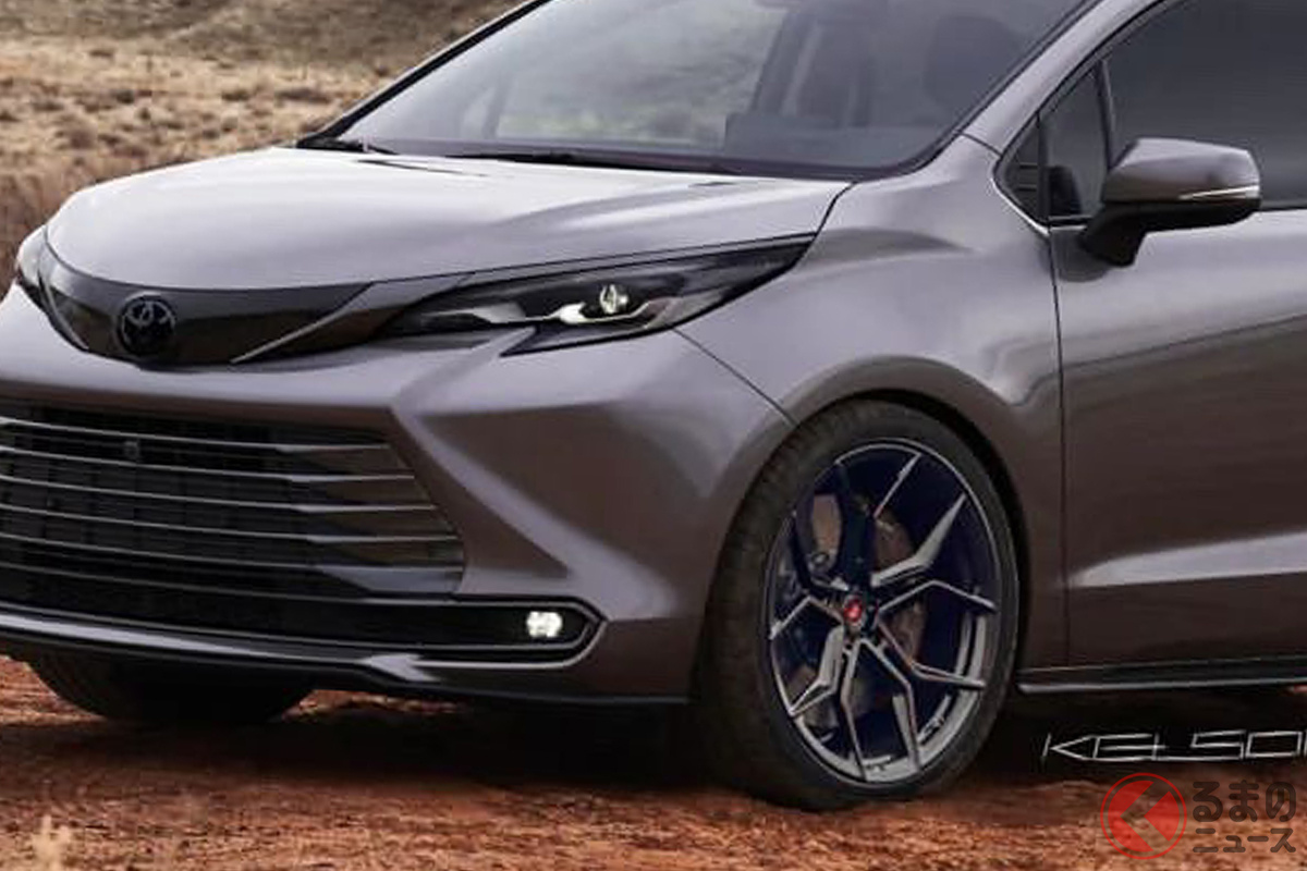 トヨタ最大級ミニバン「シエナ」に一部パーツをブラック化するなどカスタムしたレンダリング(photo:kelsonik)