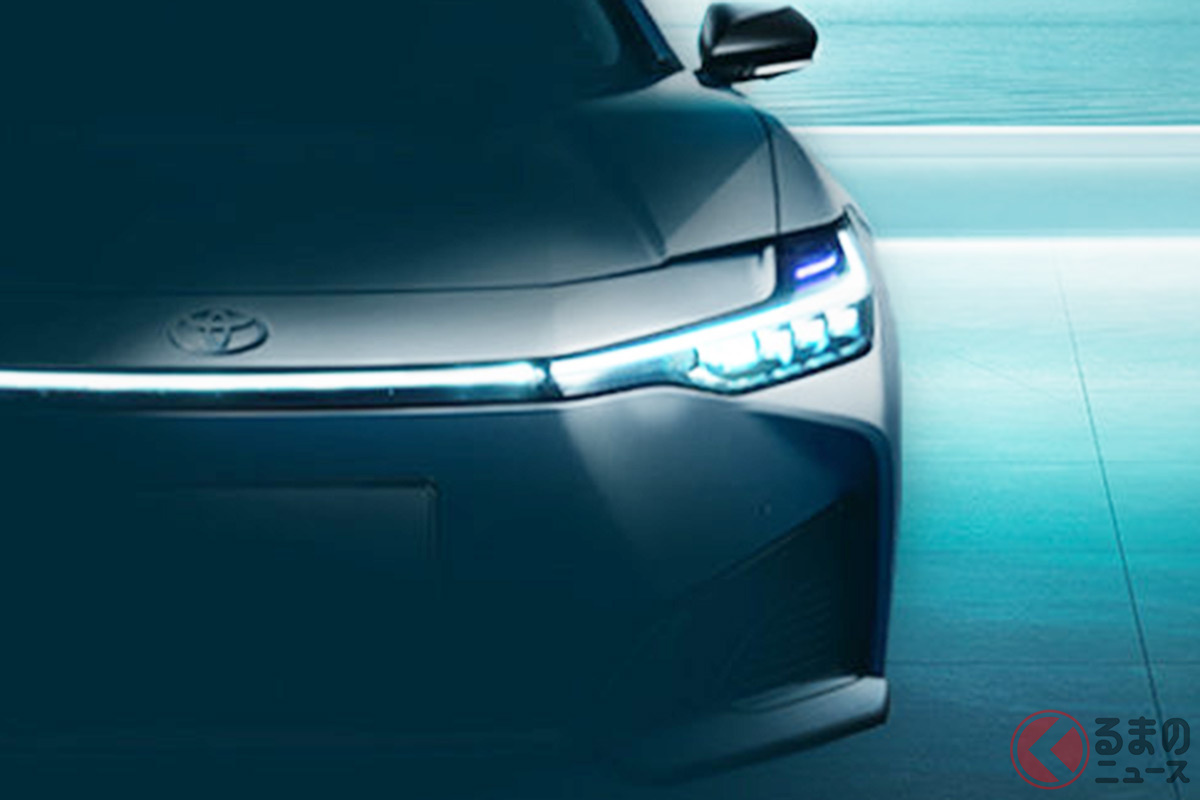 トヨタ新型「bZ3」とみられるティザー画像(画像:中国トヨタの公式Weiboより)