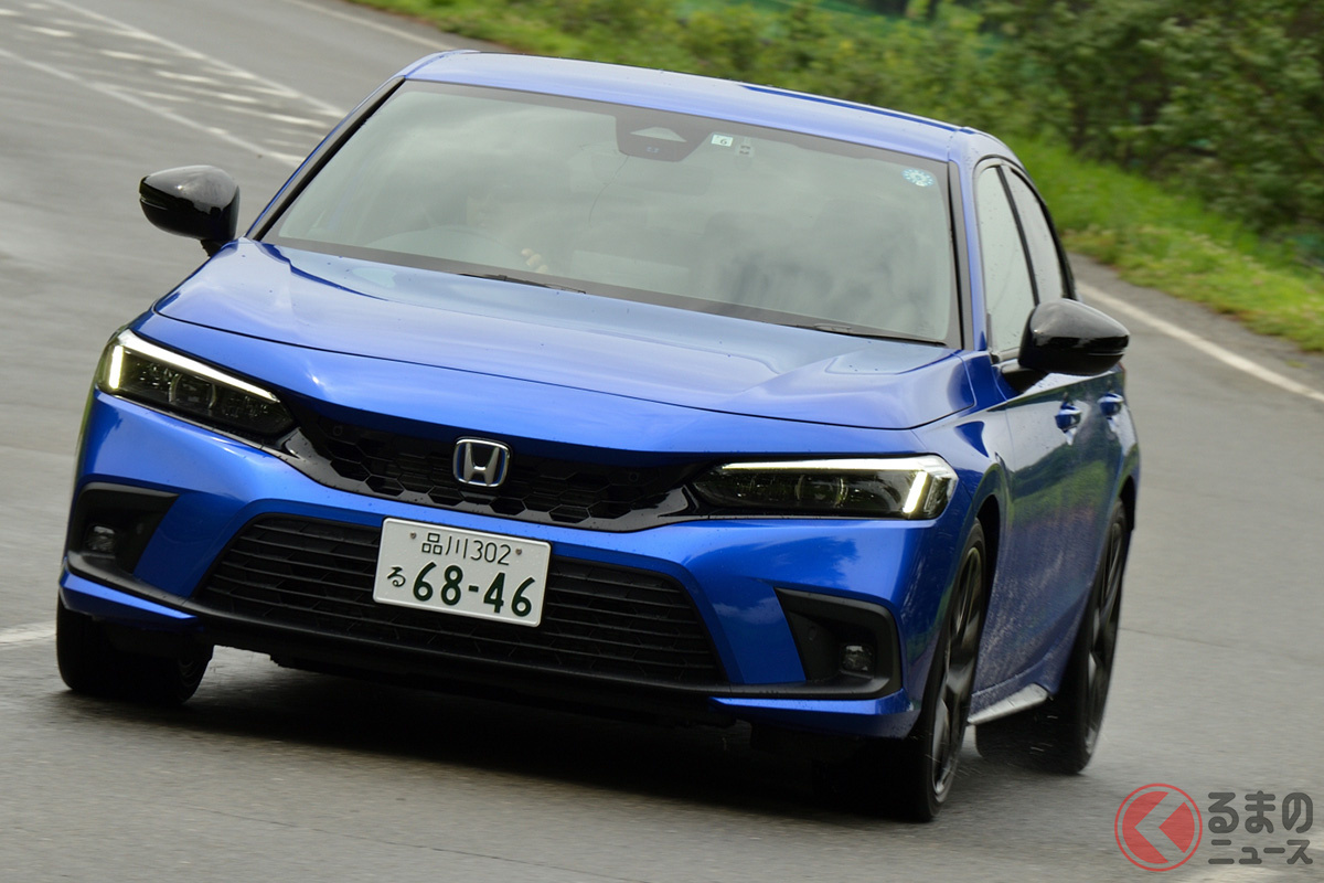 写真はホンダ 新型「シビック」のハイブリッドモデル「e:HEV」