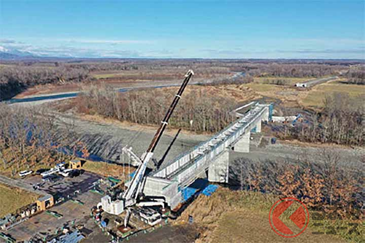 建設が進む帯広広尾道の忠類大樹IC~豊似IC間(画像:国土交通省北海道開発局帯広開発建設部)