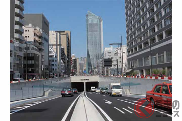 築地虎ノ門トンネルの新橋ランプ(画像:東京都第一建設事務所)