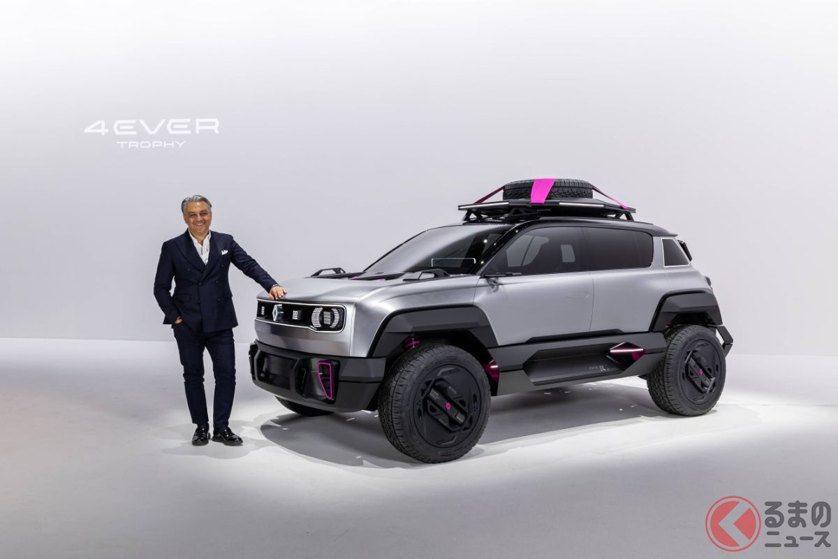 旧車」顔の本格「新型SUV」世界初公開！ ゴツカワすぎ注意な「名車」オマージュのルノー「4EVER TROPHY」とは | くるまのニュース