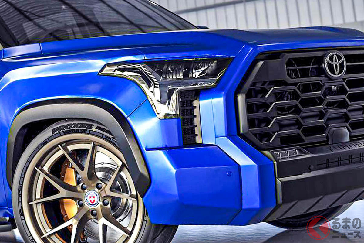 トヨタ「タンドラ」の車高を下げ、BMWの純正色に塗装したカスタムレンダリング(Photo:Abimelec Design)