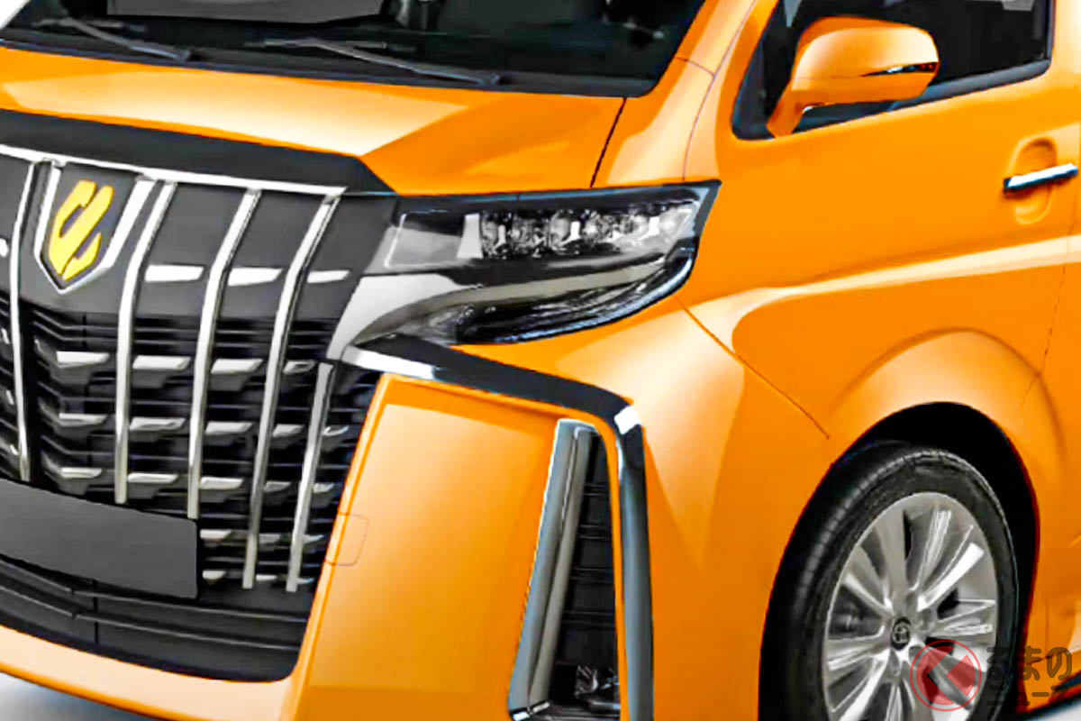 トヨタ「ハイエース」に「アルファード」の顔面を移植したレンダリング(Photo:Digimods DESIGN)