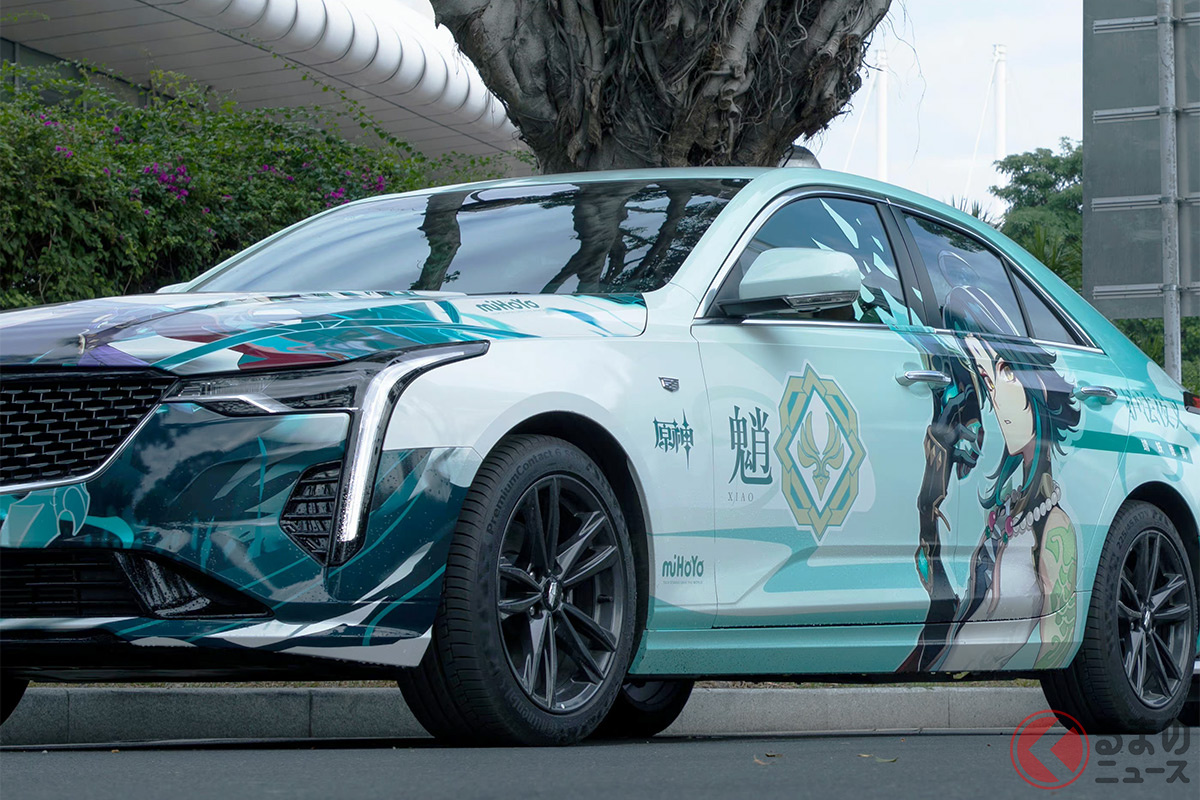 まさかの痛車! キャデラックと原神がコラボして誕生した高級セダン「CT4」(画像:中国キャデラック)