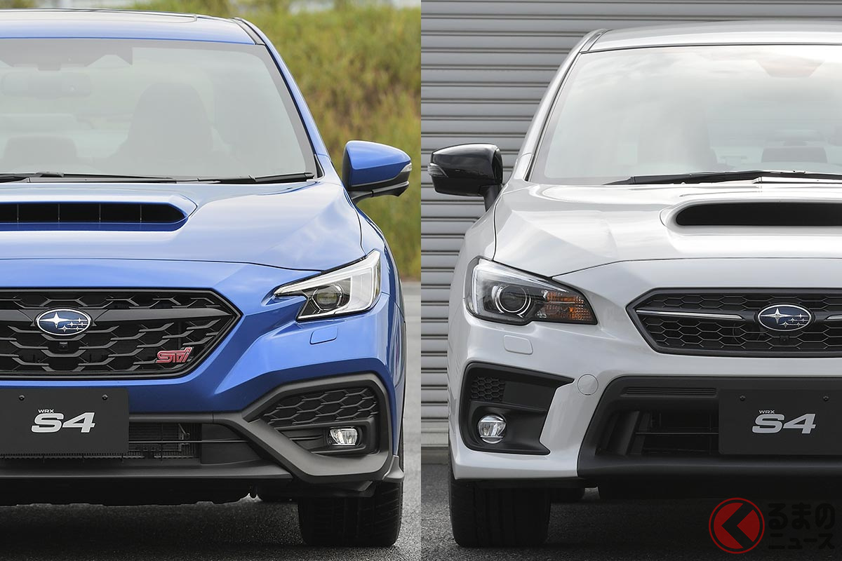 左:新型WRX S4/右:従来型WRX S4