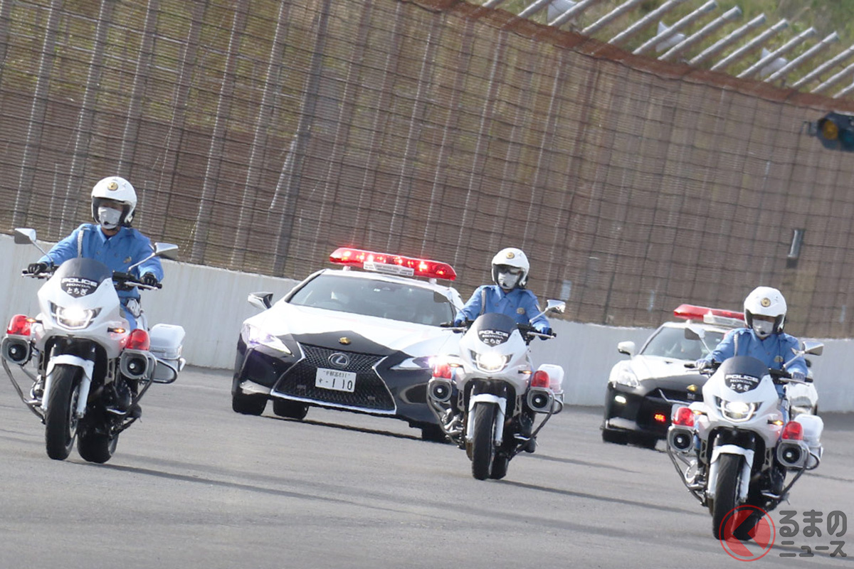 モビリティリゾートもてぎに栃木県警の豪華パトカー軍団が大集結! もてぎでのイベント時には恒例の催しとなっている(画像提供:モビリティリゾートもてぎ/2021年撮影)