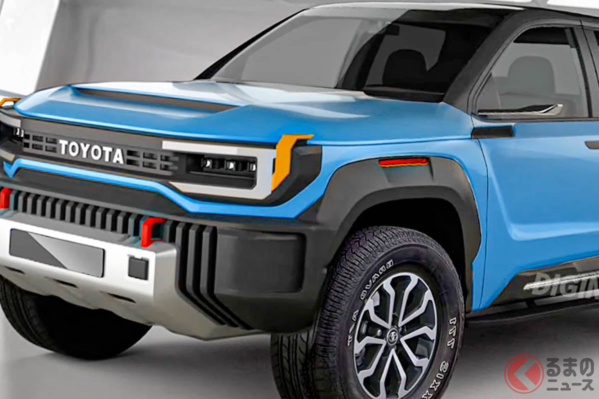 トヨタ「コンパクトクルーザーEV」をピックアップ化したと言える「2024−2025年型スタウト」のレンダリング(Photo:Digimods DESIGN)