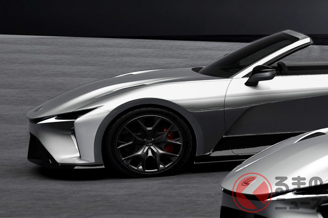 レクサス新型 4シーターオープンev 世界初公開 超絶イケ顔なスポーツ車はevブランドに 華 もたらす くるまのニュース
