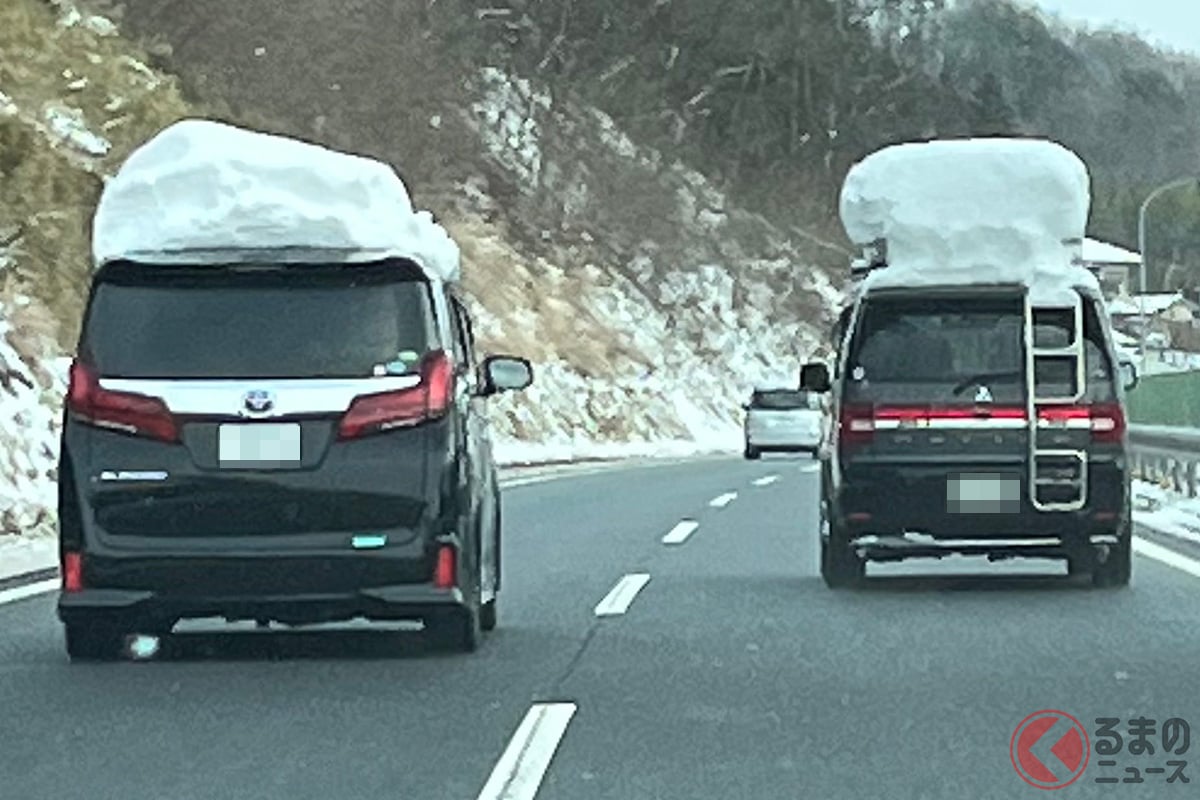 たまに見かける? 「雪載せクルマ」画像提供:Nobutin(@nobutin8)さん