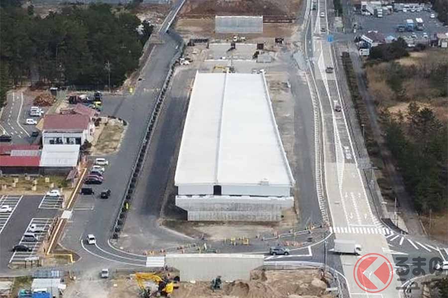 山陰道(国道9号北条道路)の北条高架橋(仮称)の施工状況。2022年3月撮影(画像:国土交通省中国地方整備局)