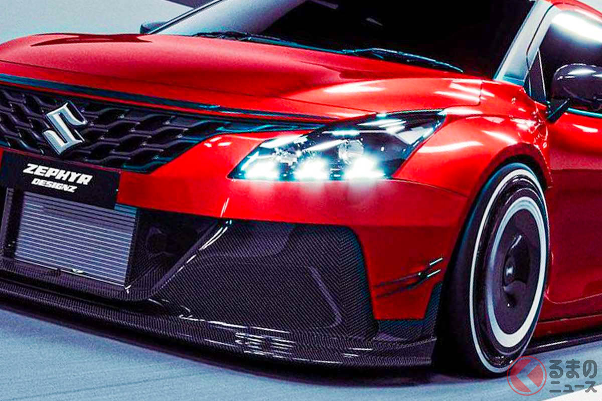 スズキ新型「バレーノ」にド派手なカスタマイズを施した「Maruti Suzuki Baleno 2022 Competition GT」のレンダリング(Photo:Vishnu Suresh)
