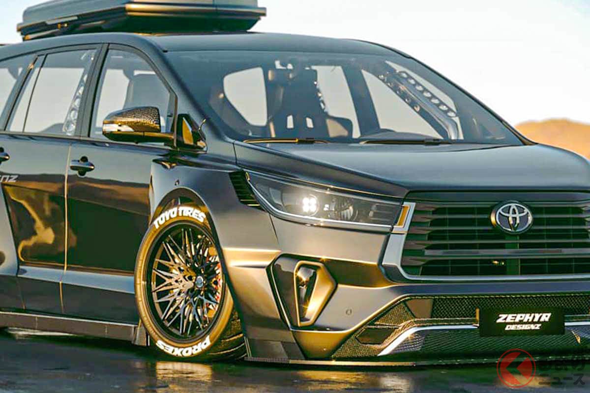 トヨタのヒンジドアミニバン「イノーバ」にド派手なカスタムを施したレンダリング(Photo:Vishnu Suresh)