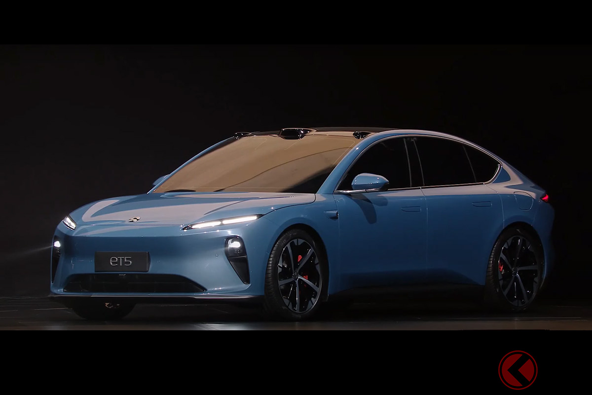 NIO DAY 2021でお披露目された新型セダン「ET5」 グリルレス&クーペセダンなデザインが魅力!(画像は公式YouTube)