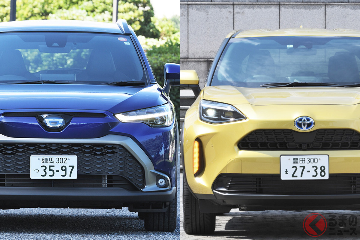 トヨタの人気SUV「カローラクロス」(左)と「ヤリスクロス」(右)