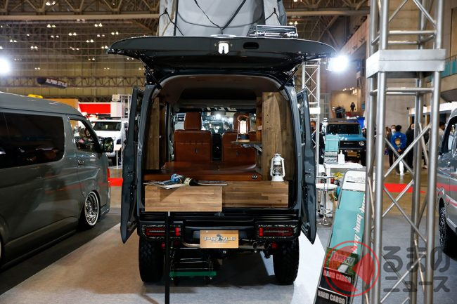 ゴツ顔 軽バン車中泊仕様 茶革内装の ジムリィ がスゴい インチアップされたカスタマイズとは くるまのニュース ゴツ顔 軽バン車中泊仕様 茶革内装の ジムリィ がスゴい インチアップされたカスタマイズとは くるまのニュース