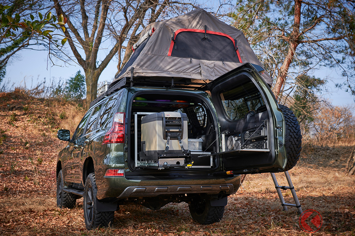 ルーフトップテント付けた「GX OUTDOOR CONCEPT」の宿泊プランも用意される