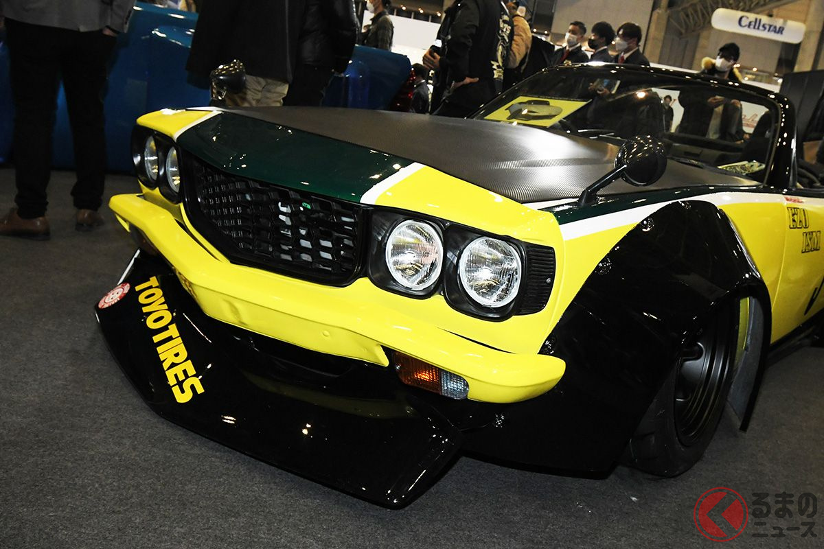 なんだ…この存在感は! イエロー&グリーンの2トーンに身を包む「NATS RX-Cabriolet」が東京オートサロン2023でお披露目された!