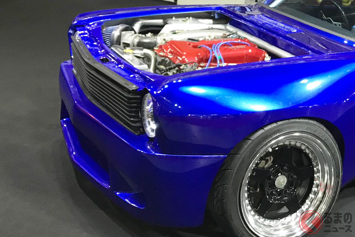 これはスゴい! 日産京都校が大阪オートメッセ2018でお披露目したシルビアのエンジンを搭載した「サニー」