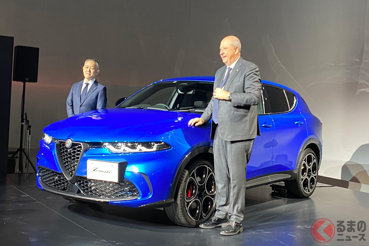 日本で発表されたアルファ ロメオの新型SUV「トナーレ」(画像は日本発表の様子)